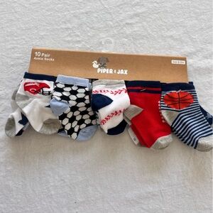 Carter's Boys Sports Mix Ankle Socks - Red, Navy, White, Gray